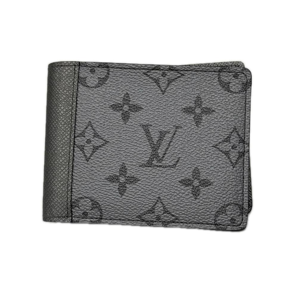 LOUIS VUITTON Taigarama Portefeuille Multiple M30843 Bi-fold Wallet Silver Le...